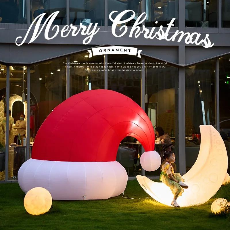 6 FT Tall Christmas Inflatable Hanging Santa Santa with Gift Bag Decorations Blow Up Climbing Santa with LED Lights Outdoor Toys | Hyobase