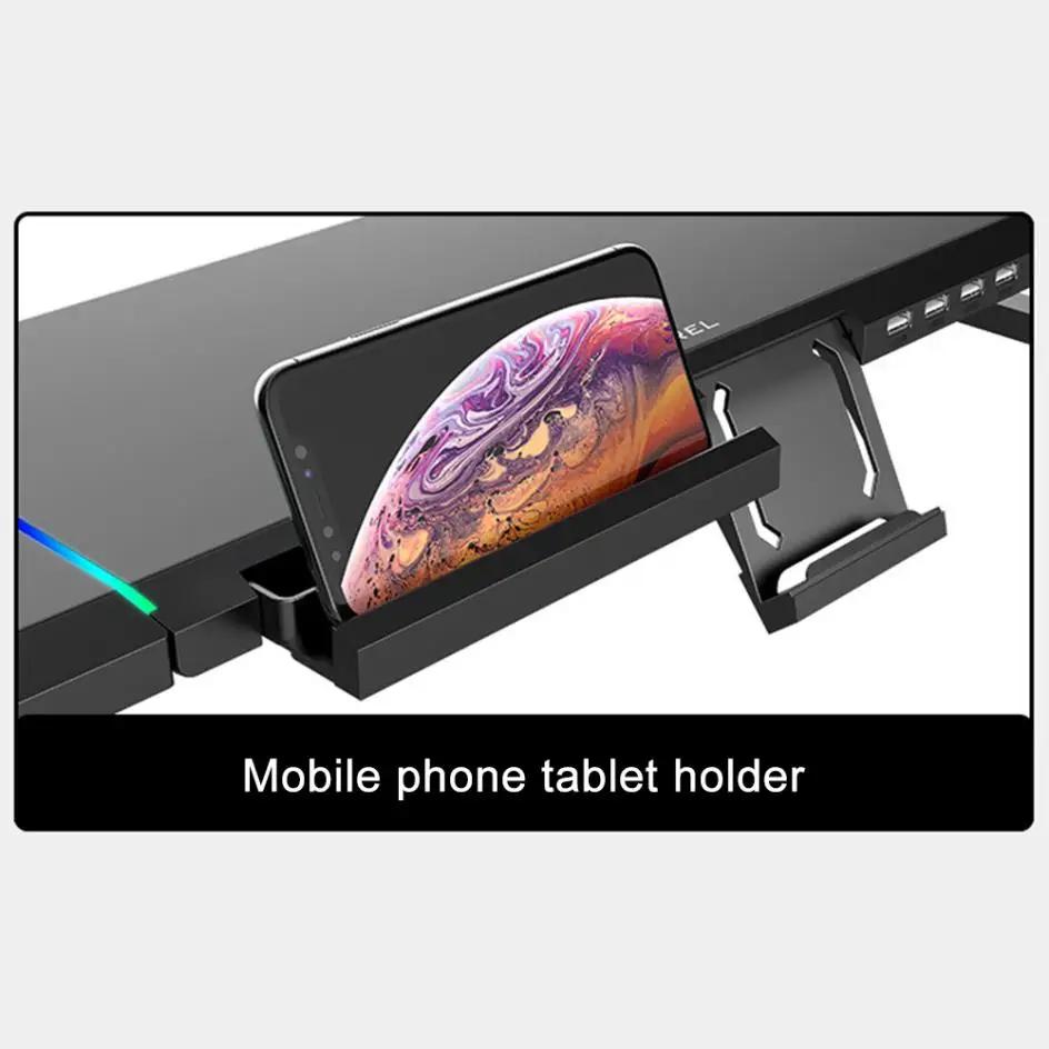 RGB Monitor Stand 4 USB Charging Desk Organizer Bracket Computer Monitor Holder Keyboard Riser | Hyobase