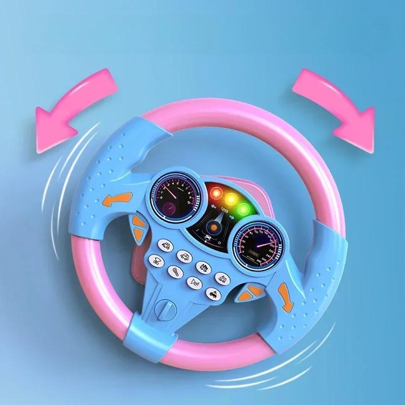 Infant Shining Simulation Steering Wheel Toys Childrens Toy Kids Early Education Copilots Stroller Steering Wheel Vocal Toys | Hyobase