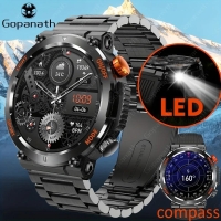 New Mens Smartwatch Compass Outdoor Sports Emergency Light IP67 Waterproof Bluetooth Call Full Touch Screen Smartwatch Men 2023 | Hyobase